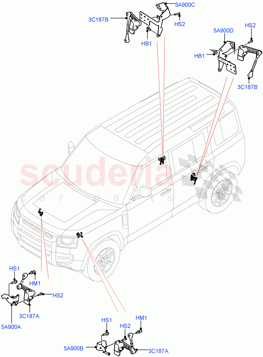 Air Suspension Controls/Electrics(With Four Corner Air Suspension) of Land Rover Land Rover Defender (2020+) [2.0 Turbo Diesel]