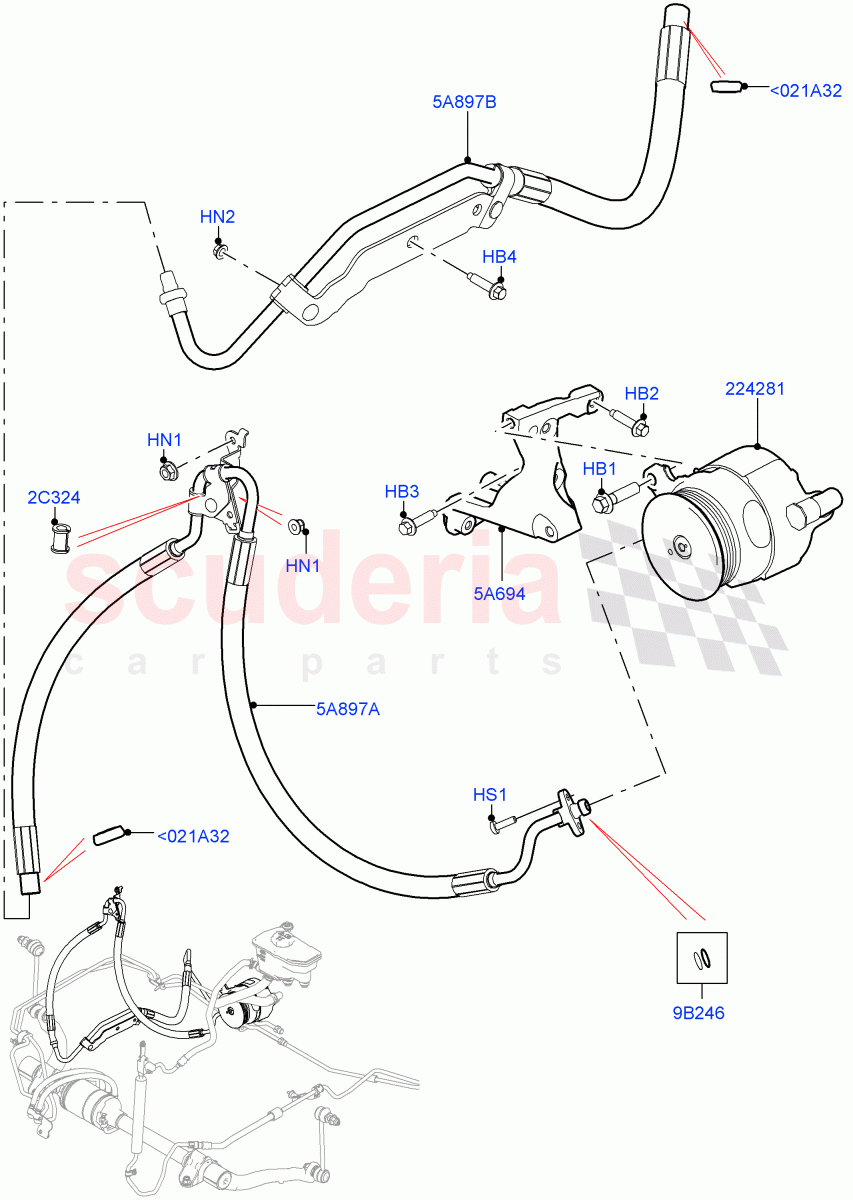 Active Anti-Roll Bar System(ARC Pump, High Pressure Pipes)(3.0 V6 Diesel,With ACE Suspension)((V)FROMJA000001,(V)TOJA999999) of Land Rover Land Rover Range Rover Sport (2014+) [2.0 Turbo Diesel]