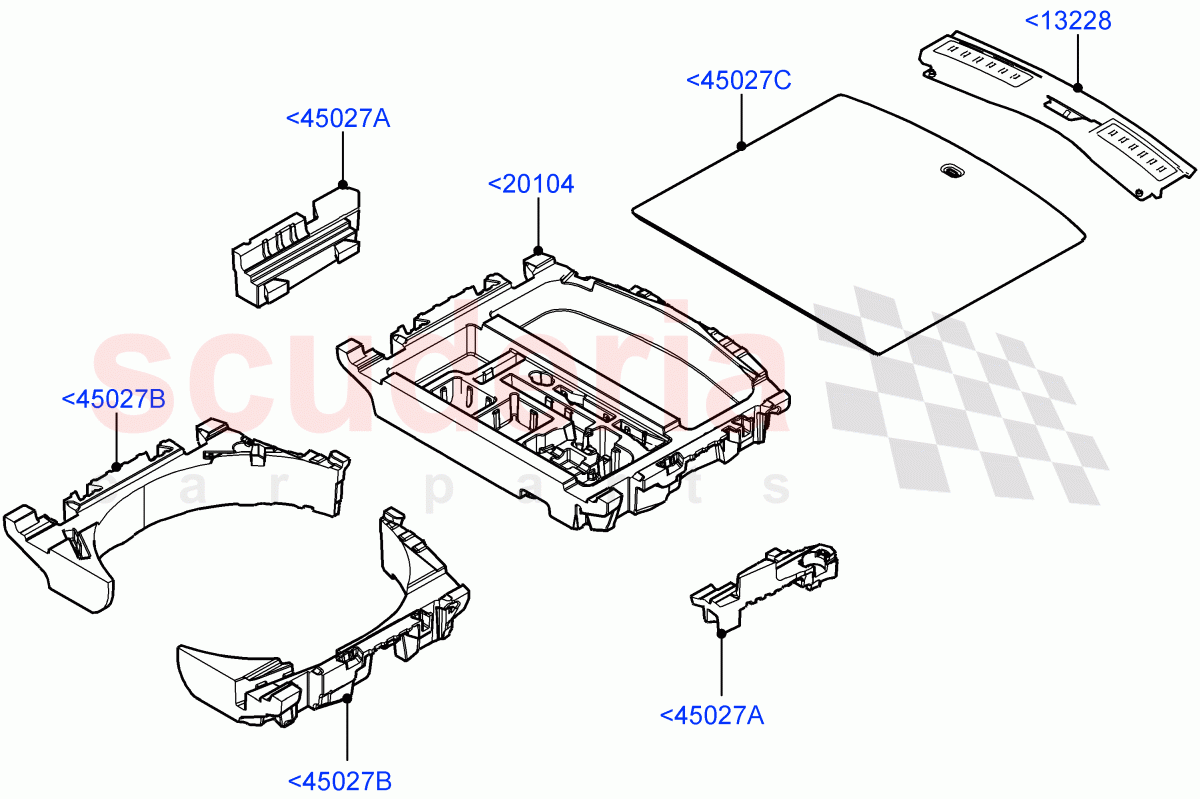 Load Compartment Trim(Floor, Stowage Compartment)(Halewood (UK)) of Land Rover Land Rover Range Rover Evoque (2019+) [2.0 Turbo Petrol AJ200P]