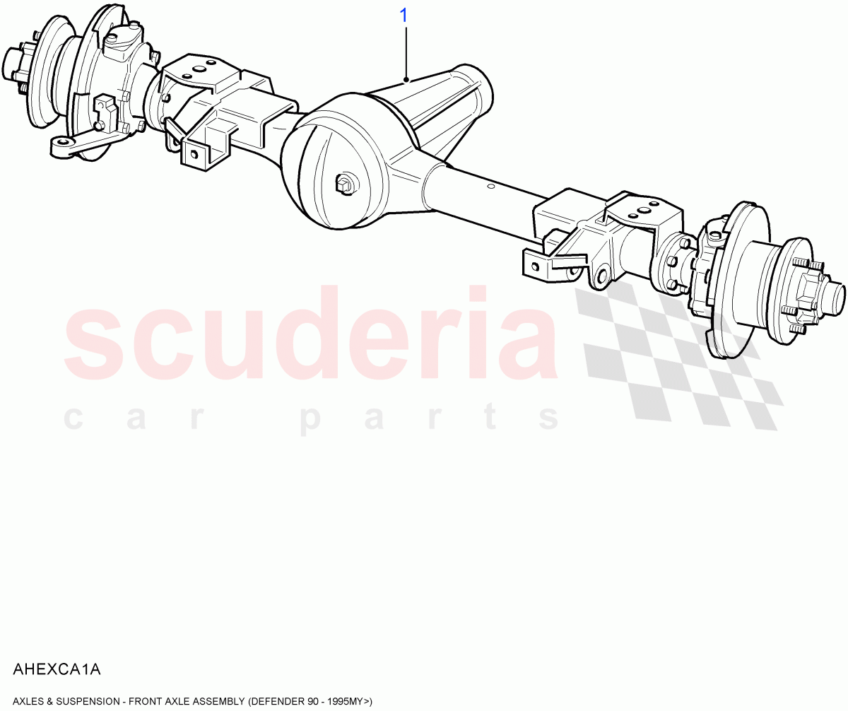 Front Axle Assembly(130" Wheelbase)((V)FROM7A000001) of Land Rover Land Rover Defender (2007-2016)