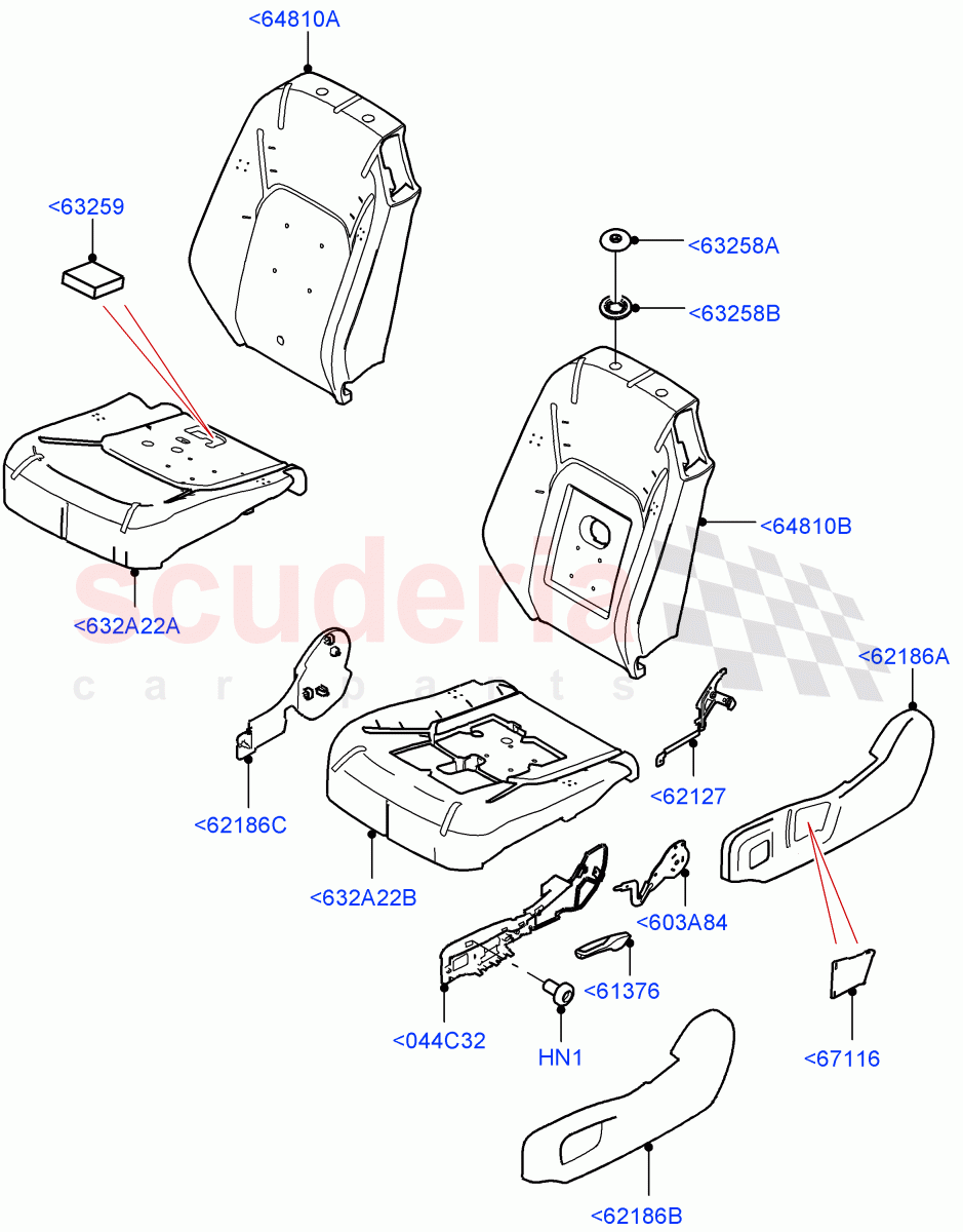 Front Seat Pads/Valances & Heating(Pads/Valances, Side Seats)(Short Wheelbase) of Land Rover Land Rover Defender (2020+) [5.0 OHC SGDI SC V8 Petrol]