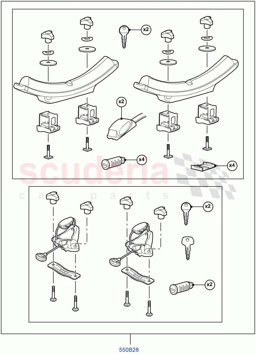 Accessory Roof Rack Mounting Kits(Canoe Carrier)((V)FROMAA000001) of Land Rover Land Rover Discovery 4 (2010-2016) [5.0 OHC SGDI NA V8 Petrol]