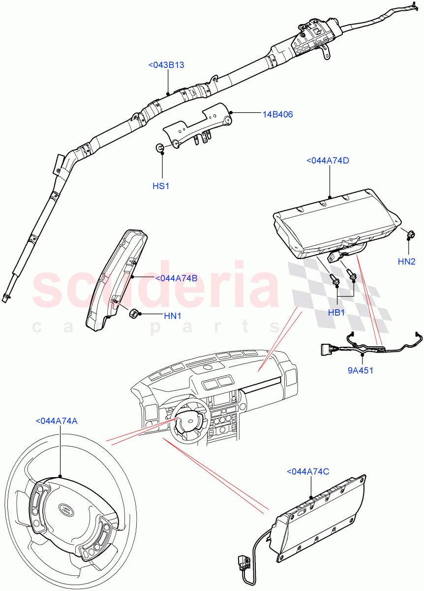 Airbag System(Airbag Modules)(Less Armoured)((V)FROMAA000001) of Land Rover Land Rover Range Rover (2010-2012) [5.0 OHC SGDI SC V8 Petrol]