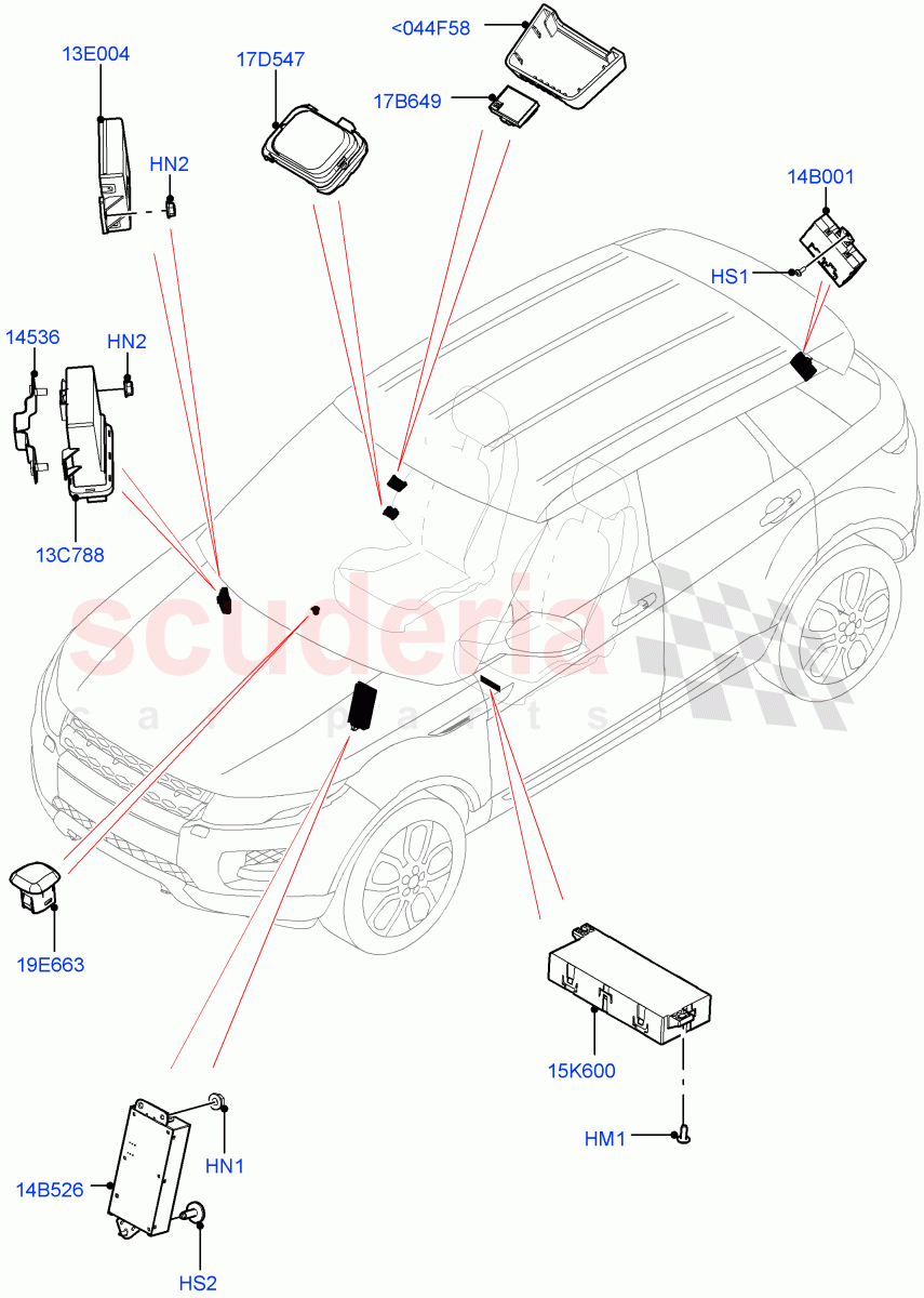 Vehicle Modules And Sensors (Itatiaia (Brazil)) ((V) FROMGT000001) of Land Rover Land Rover Range Rover Evoque (2012-2018) [2.0 Turbo Petrol GTDI]