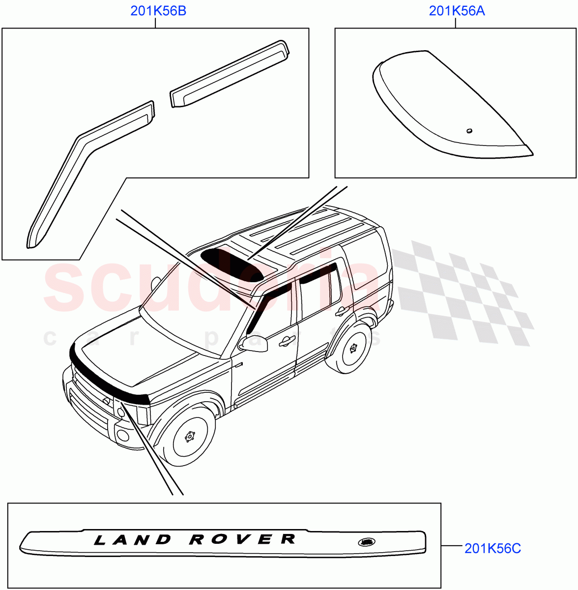 Air Deflectors(Accessory)((V)FROMAA000001) of Land Rover Land Rover Discovery 4 (2010-2016) [3.0 Diesel 24V DOHC TC]