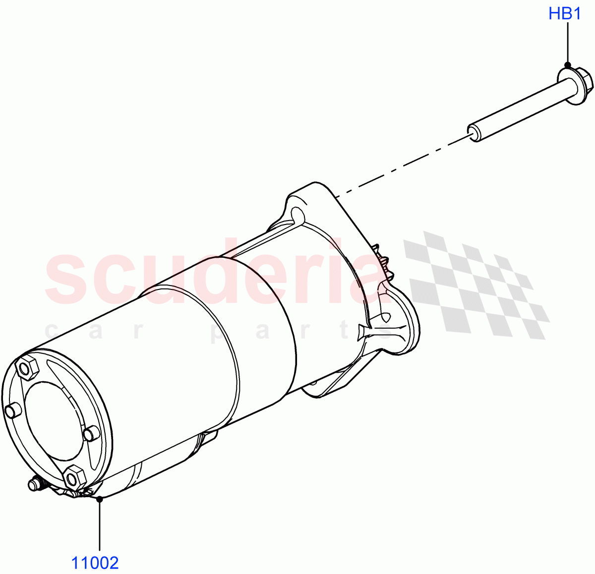 Starter Motor(Solihull Plant Build)(2.0L I4 High DOHC AJ200 Petrol)((V)FROMLA000001) of Land Rover Land Rover Range Rover Sport (2014+) [2.0 Turbo Petrol AJ200P]