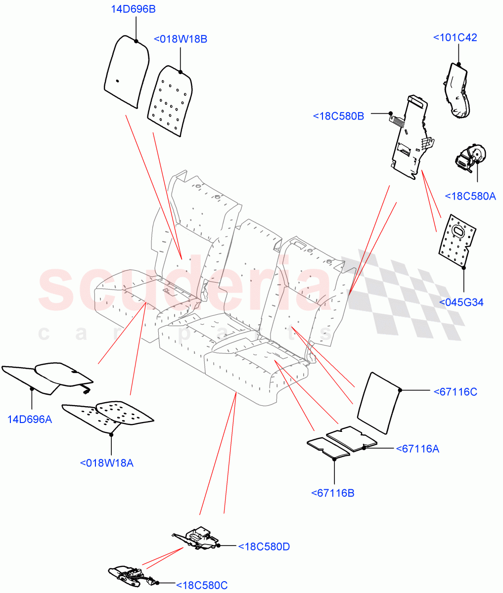 Rear Seat Pads/Valances & Heating(Heating)(60/40 Load Through With Slide) of Land Rover Land Rover Defender (2020+) [5.0 OHC SGDI SC V8 Petrol]