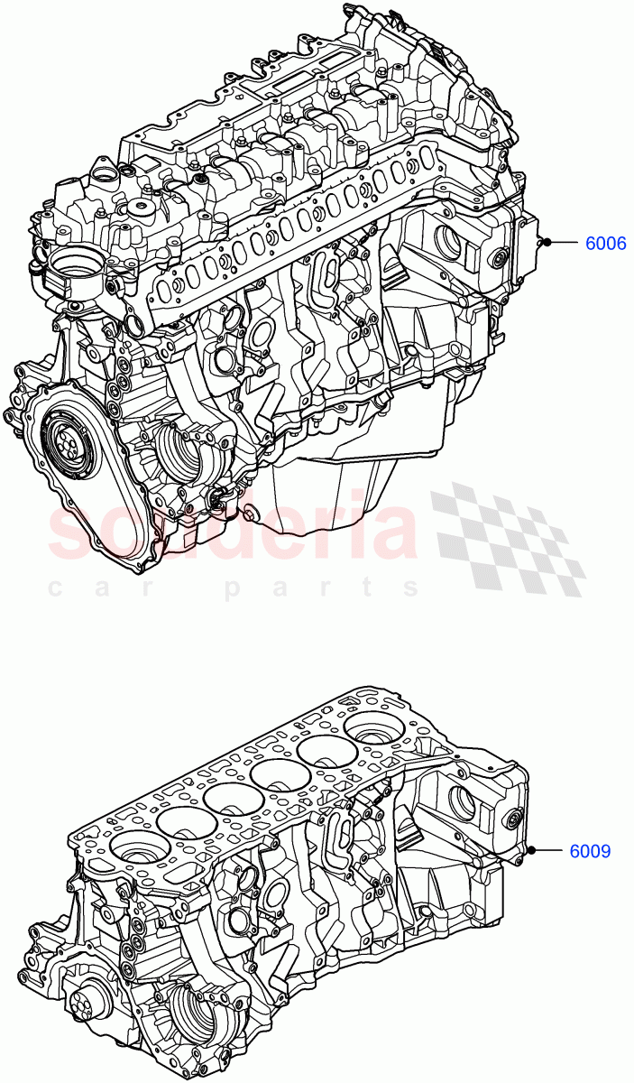 Service Engine And Short Block (3.0L AJ20D6 Diesel High) ((V) FROMLA000001) of Land Rover Land Rover Range Rover Sport (2014+) [3.0 I6 Turbo Diesel AJ20D6]