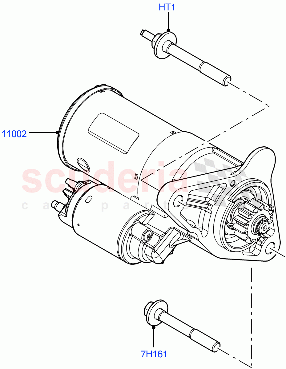 Starter Motor (2.0L AJ21D4 Diesel Mid, Itatiaia (Brazil)) of Land Rover Land Rover Range Rover Evoque (2019+) [2.0 Turbo Diesel AJ21D4]