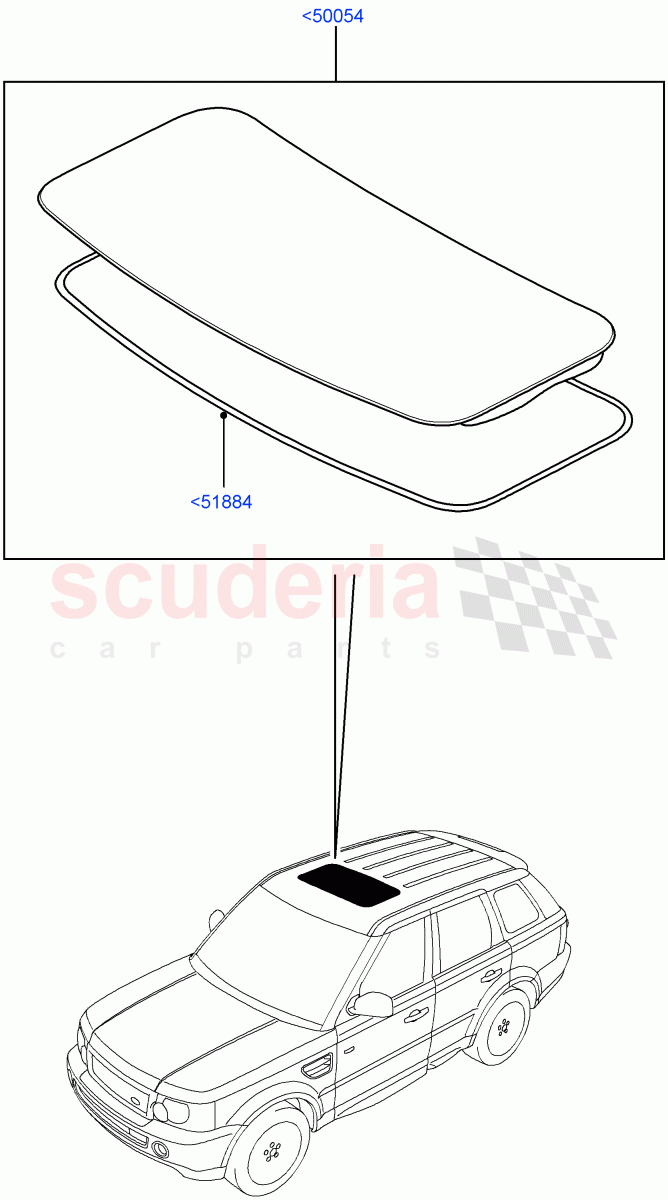 Sliding Roof Panel (Power Tilt/Slide Sun Roof) ((V) FROMAA000001) of Land Rover Land Rover Range Rover Sport (2010-2013) [3.0 Diesel 24V DOHC TC]