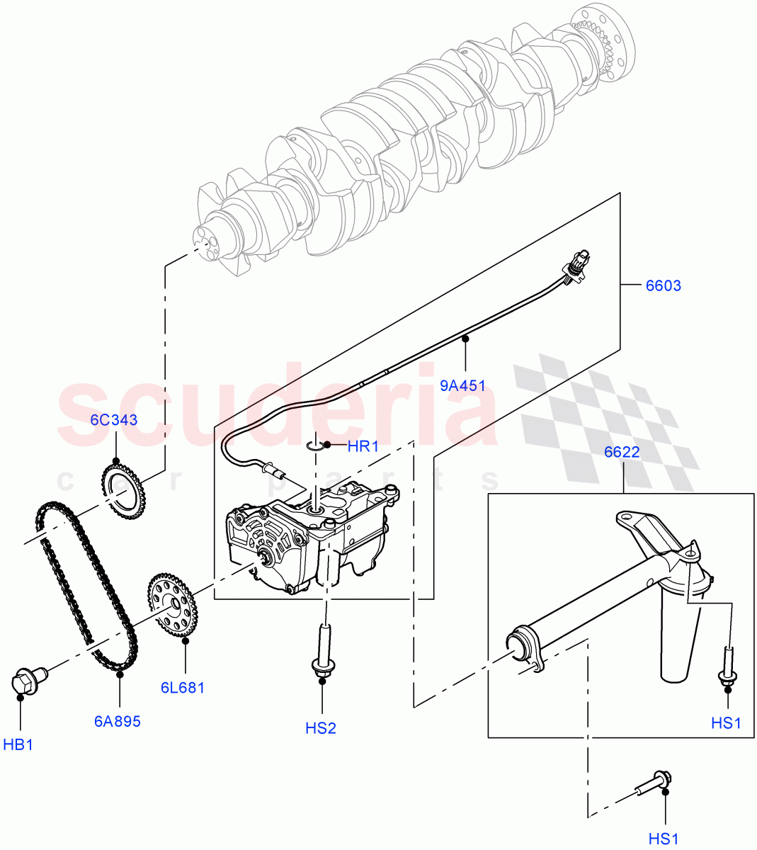 Oil Pump(3.0L AJ20D6 Diesel High)((V)FROMLA000001) of Land Rover Land Rover Range Rover (2012-2021) [3.0 I6 Turbo Diesel AJ20D6]