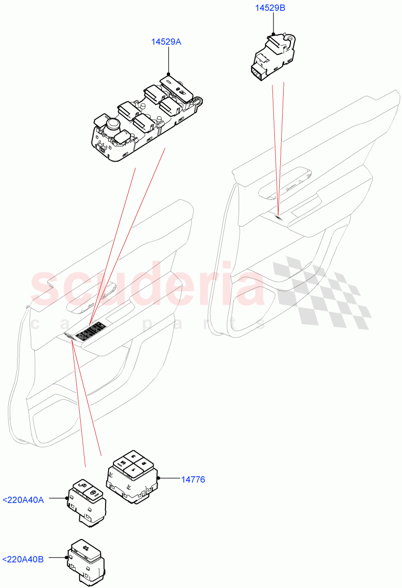 Switches(Front And Rear Doors) of Land Rover Land Rover Range Rover Velar (2017+) [2.0 Turbo Diesel AJ21D4]