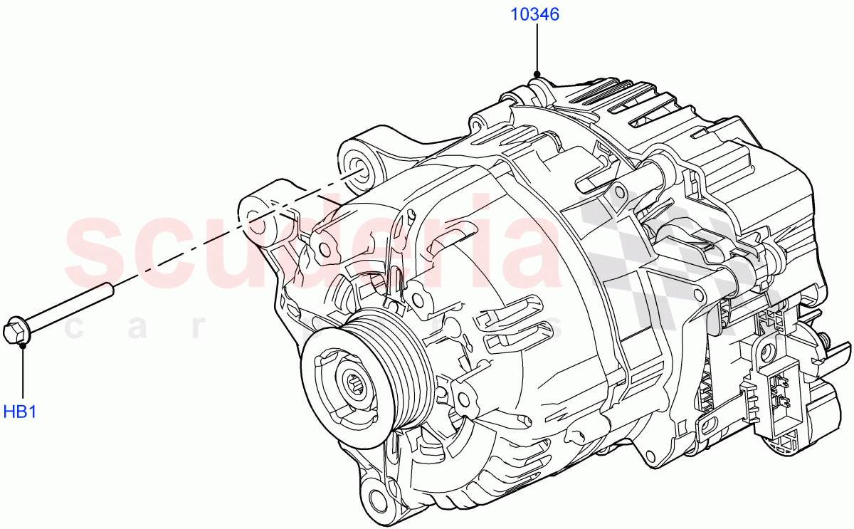 Alternator And Mountings(Electric Engine Battery-MHEV)((V)FROMMA000001) of Land Rover Land Rover Range Rover Velar (2017+) [2.0 Turbo Petrol AJ200P]