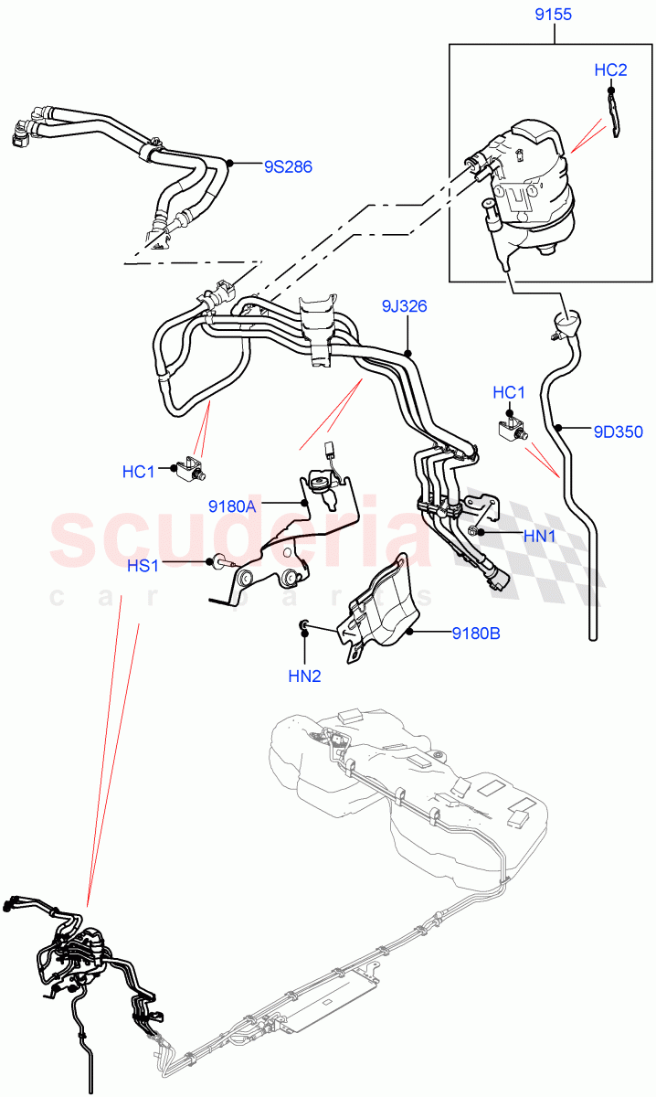 Fuel Lines(Front)(3.0 V6 D Gen2 Twin Turbo) of Land Rover Land Rover Range Rover Velar (2017+) [3.0 Diesel 24V DOHC TC]