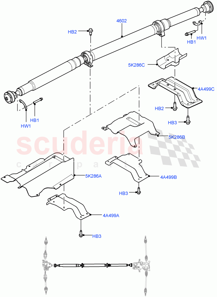 Drive Shaft - Rear Axle Drive (Propshaft) (Halewood (UK), Dynamic Driveline) ((V) FROMGH000001) of Land Rover Land Rover Range Rover Evoque (2012-2018) [2.0 Turbo Petrol AJ200P]