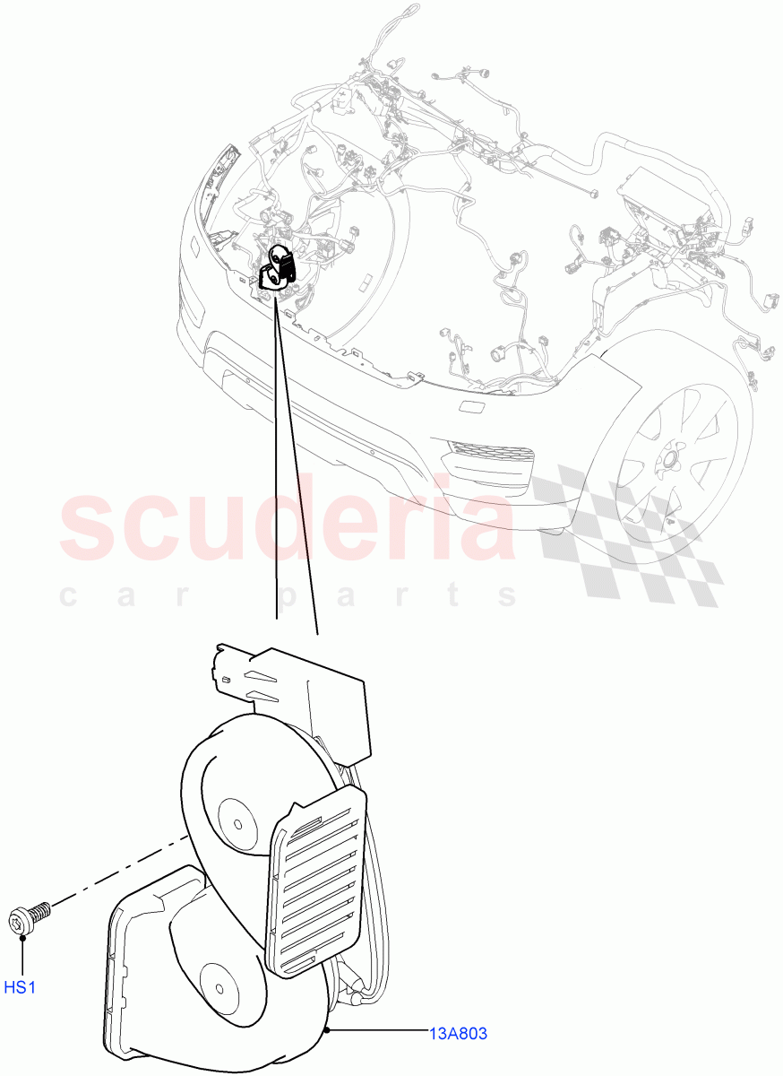 Battery Cables And Horn(Horn) of Land Rover Land Rover Range Rover Sport (2014+) [2.0 Turbo Petrol GTDI]