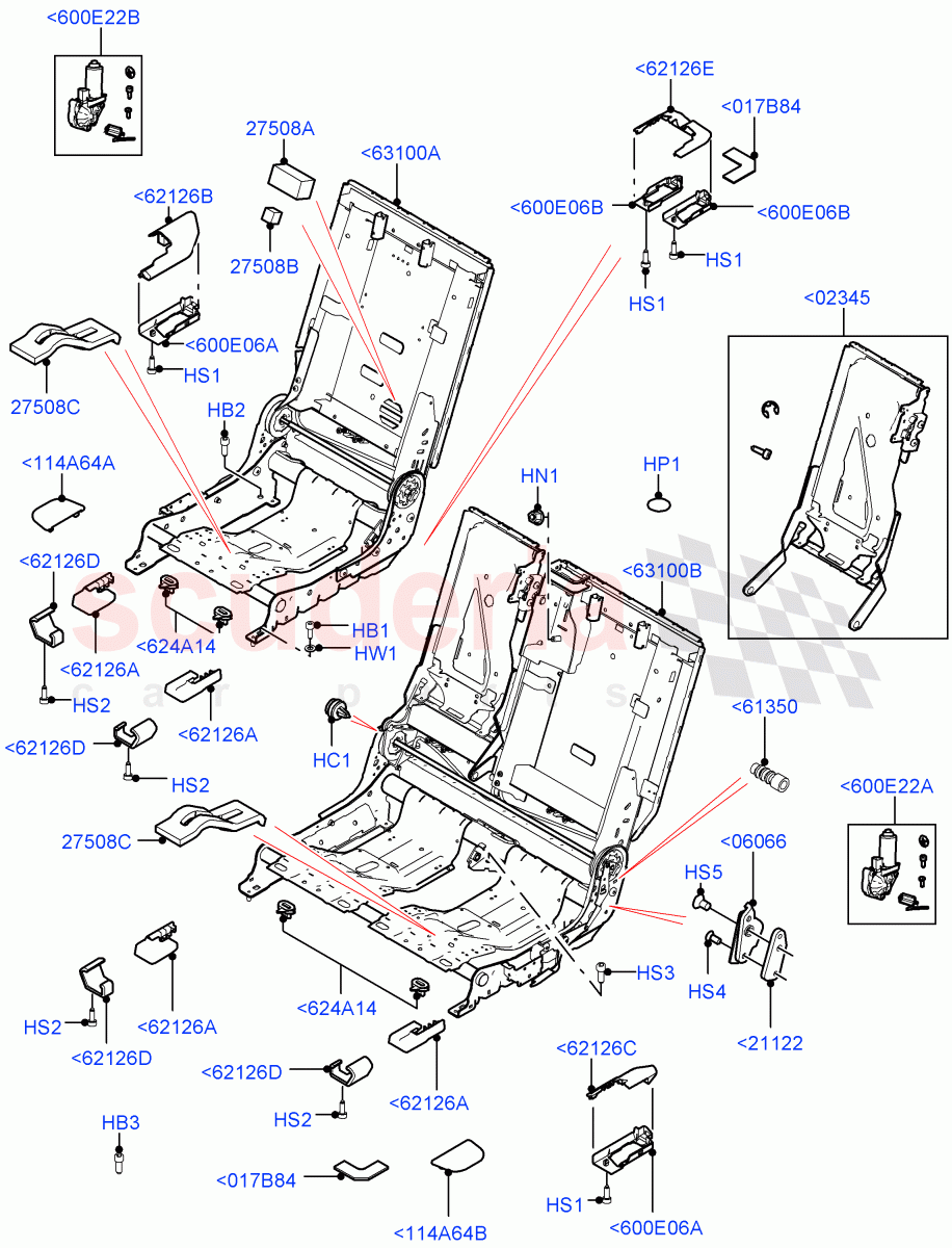 Rear Seat Base of Land Rover Land Rover Range Rover Sport (2014+) [3.0 I6 Turbo Diesel AJ20D6]