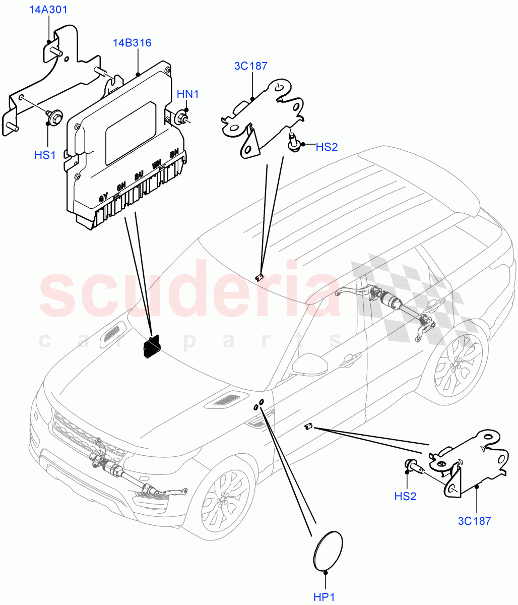 Active Anti-Roll Bar System(Controls/Electrics)(Sport Suspension w/ARC,Electronic Air Suspension With ACE)((V)FROMKA000001) of Land Rover Land Rover Range Rover Sport (2014+) [2.0 Turbo Diesel]