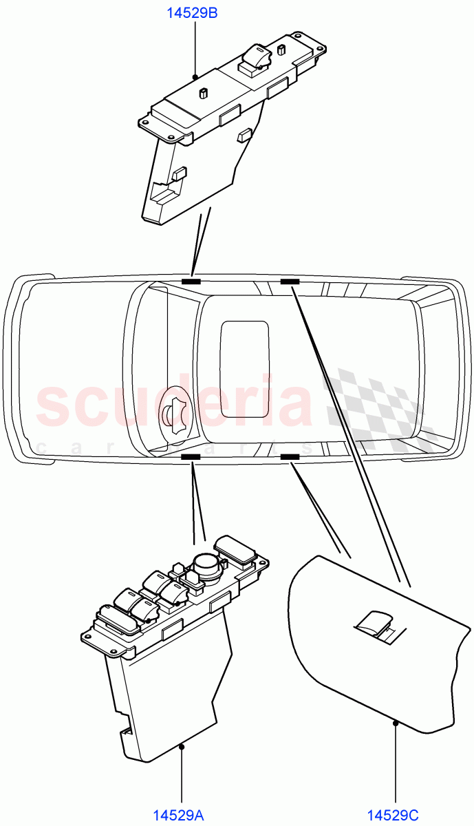 Switches(Front And Rear Doors)((V)FROMAA000001) of Land Rover Land Rover Range Rover (2010-2012) [3.6 V8 32V DOHC EFI Diesel]