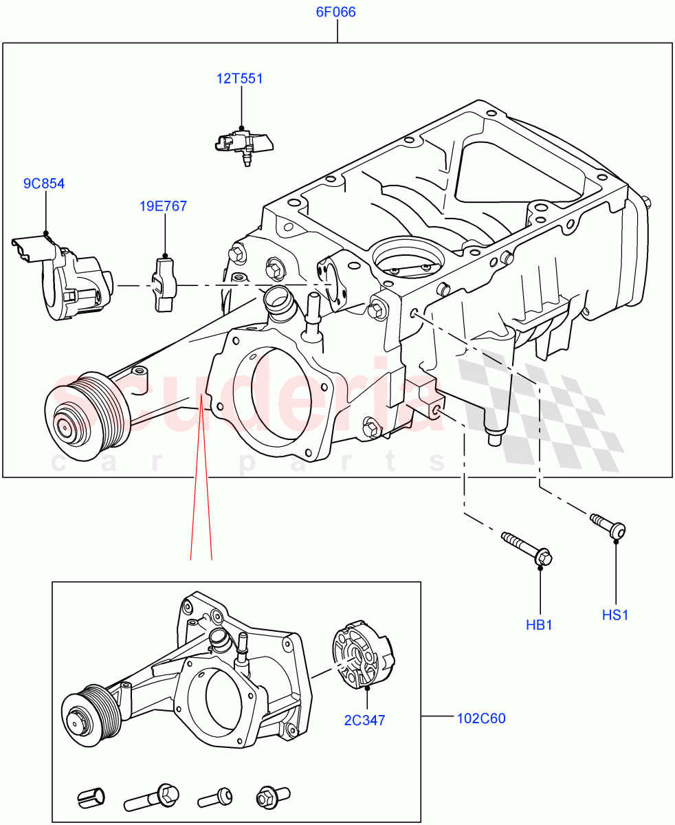 Supercharger(Solihull Plant Build)(3.0L DOHC GDI SC V6 PETROL)((V)FROMEA000001) of Land Rover Land Rover Range Rover (2012-2021) [3.0 DOHC GDI SC V6 Petrol]