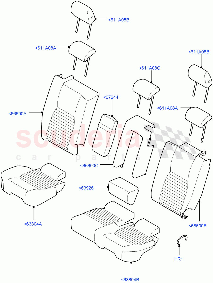 Rear Seat Covers(Windsor Leather,Halewood (UK),With 60/40 Manual Fold Thru Rr Seat)((V)TOKH999999) of Land Rover Land Rover Discovery Sport (2015+) [2.0 Turbo Petrol GTDI]