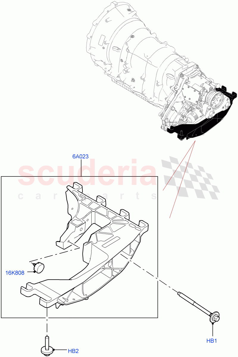 Transmission Mounting(3.0L AJ20P6 Petrol High)((V)FROMMA000001) of Land Rover Land Rover Range Rover Velar (2017+) [3.0 I6 Turbo Petrol AJ20P6]