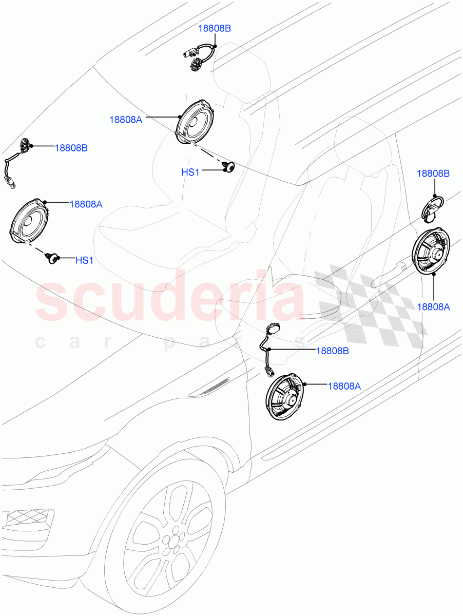 Speakers(Itatiaia (Brazil),Standard Audio (Base))((V)FROMGT000001) of Land Rover Land Rover Range Rover Evoque (2012-2018) [2.0 Turbo Diesel]