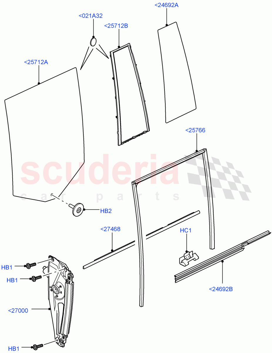 Rear Door Glass And Window Controls(Less Armoured)((V)FROMAA000001) of Land Rover Land Rover Range Rover (2010-2012) [3.6 V8 32V DOHC EFI Diesel]