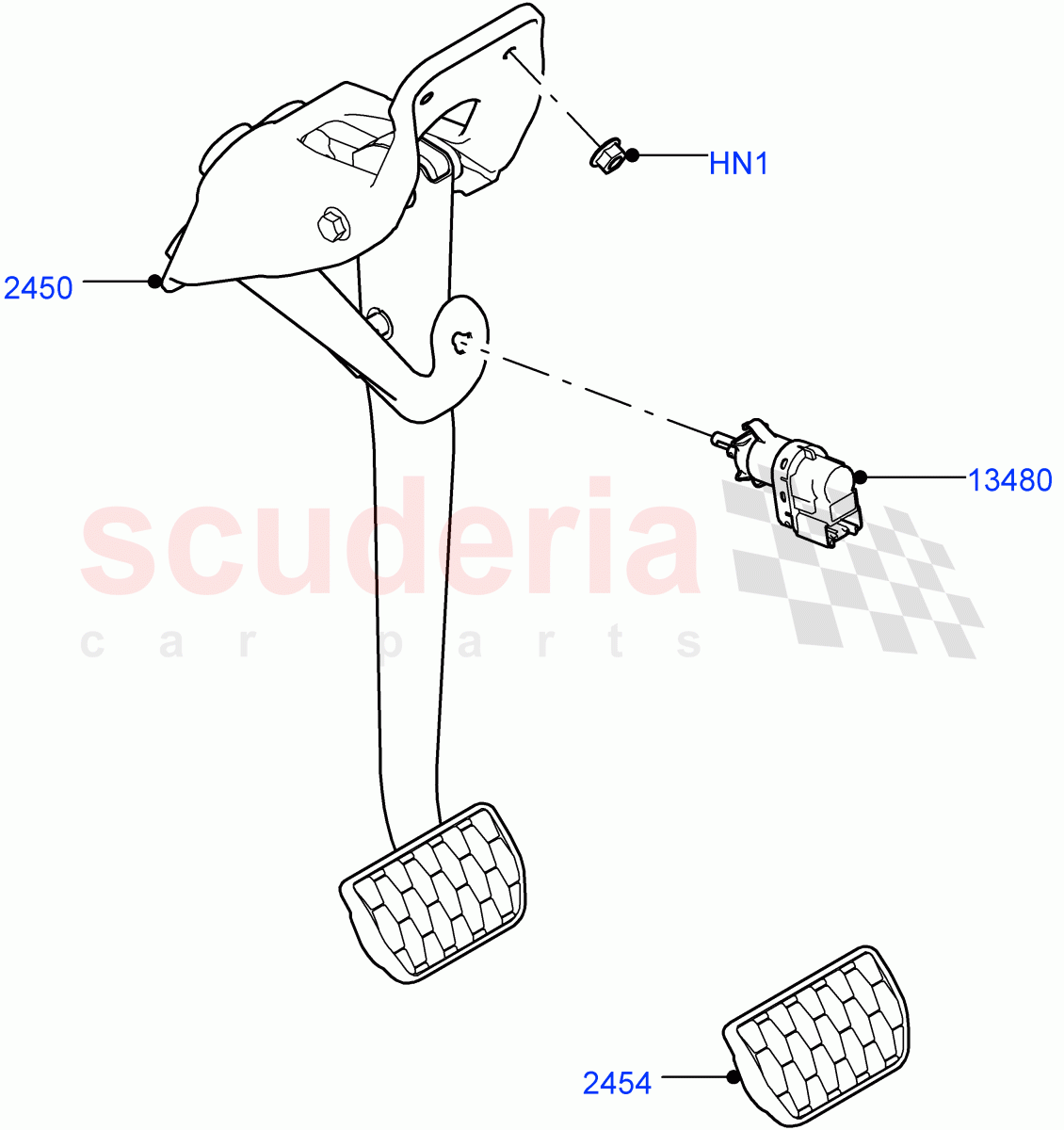 Brake And Clutch Controls((V)TOLA999999) of Land Rover Land Rover Range Rover Velar (2017+) [3.0 DOHC GDI SC V6 Petrol]