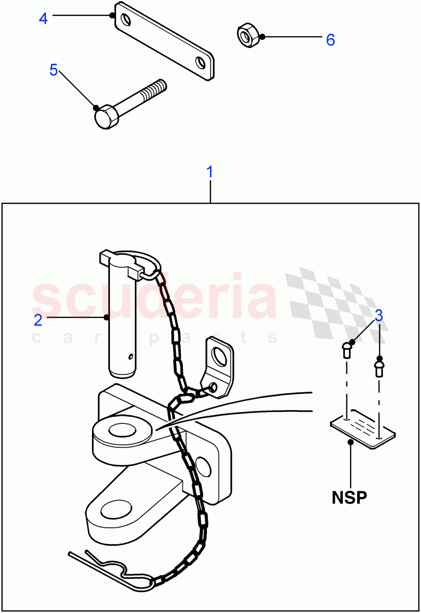 Towing Systems (Tow Pintle/Drop Plate/Elecs) ((V) FROM7A000001) of Land Rover Land Rover Defender (2007-2016)