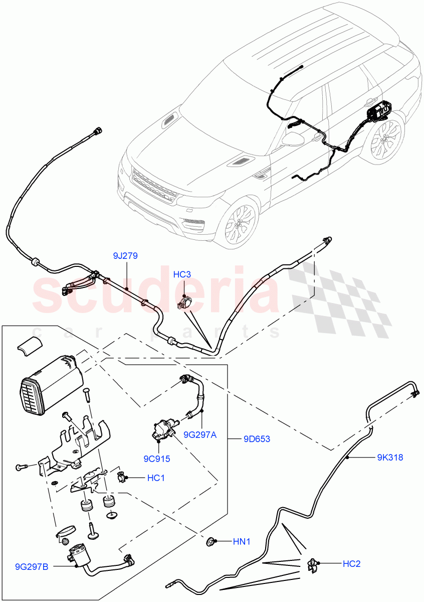 Fuel Lines(Rear)(3.0L DOHC GDI SC V6 PETROL,(+)"CDN/MEX/USA",(+)"KOR")((V)TOEA999999) of Land Rover Land Rover Range Rover Sport (2014+) [3.0 DOHC GDI SC V6 Petrol]