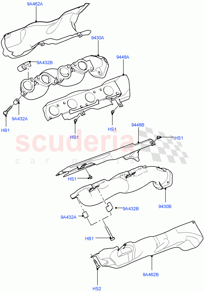 Exhaust Manifold (5.0L OHC SGDI NA V8 Petrol - AJ133) ((V) FROMAA000001) of Land Rover Land Rover Range Rover (2010-2012) [5.0 OHC SGDI NA V8 Petrol]