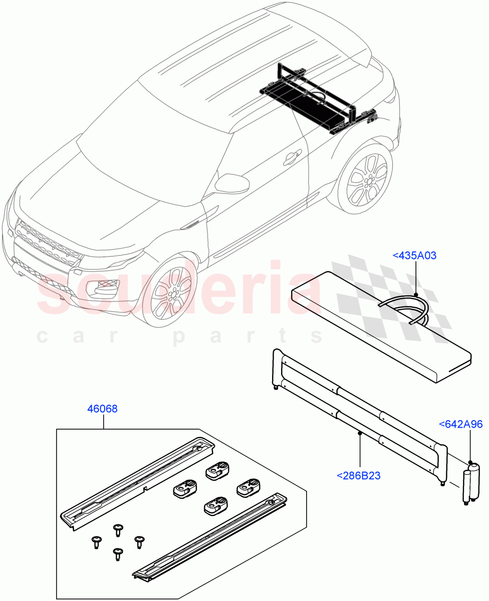 Load Compartment Trim(Halewood (UK),Load Retainer Luggage Rails) of Land Rover Land Rover Range Rover Evoque (2012-2018) [2.0 Turbo Diesel]