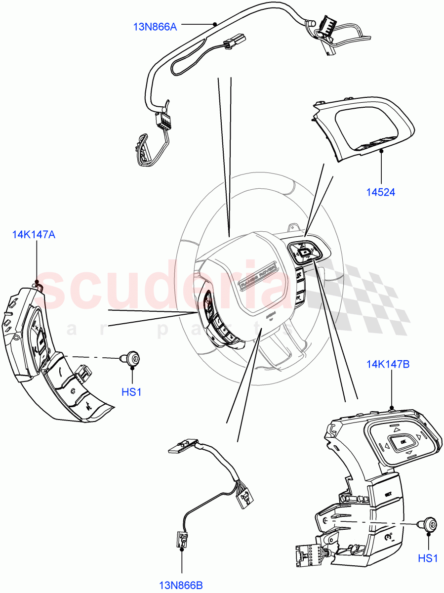 Switches(Steering Wheel)(Itatiaia (Brazil))((V)FROMGT000001) of Land Rover Land Rover Range Rover Evoque (2012-2018) [2.0 Turbo Diesel]