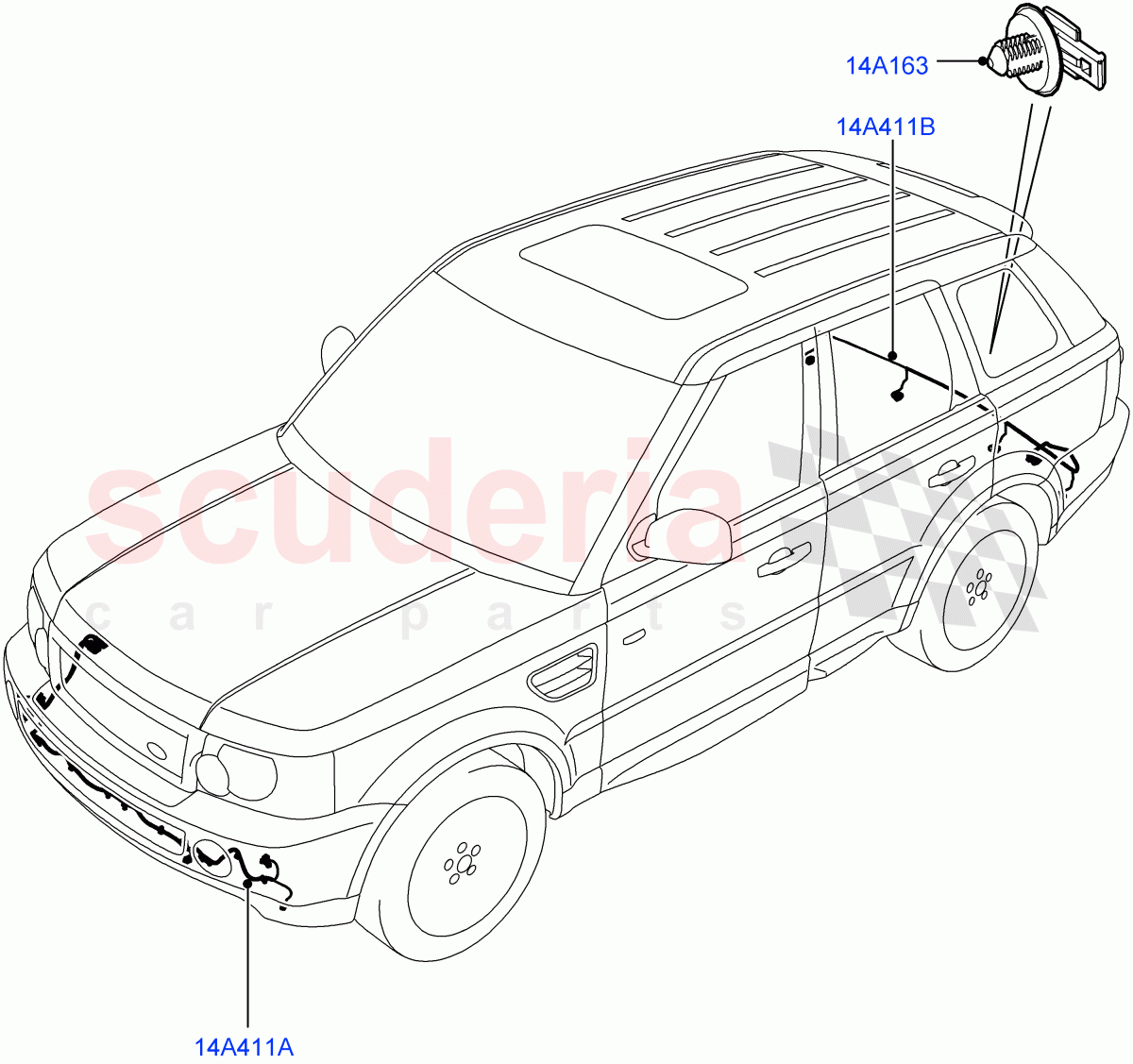 Electrical Wiring - Body And Rear(Bumper)((V)TO9A999999) of Land Rover Land Rover Range Rover Sport (2005-2009) [2.7 Diesel V6]