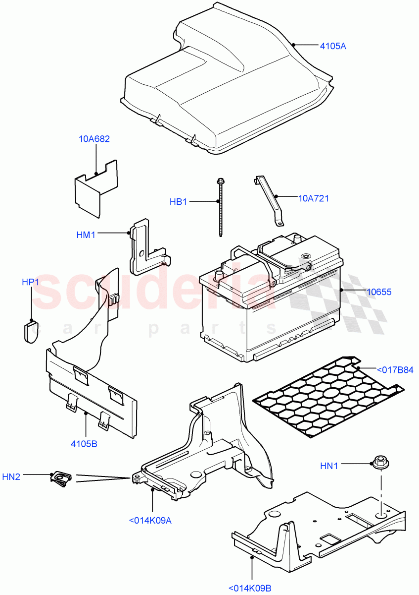 Battery And Mountings((V)FROMAA000001) of Land Rover Land Rover Range Rover Sport (2010-2013) [5.0 OHC SGDI NA V8 Petrol]