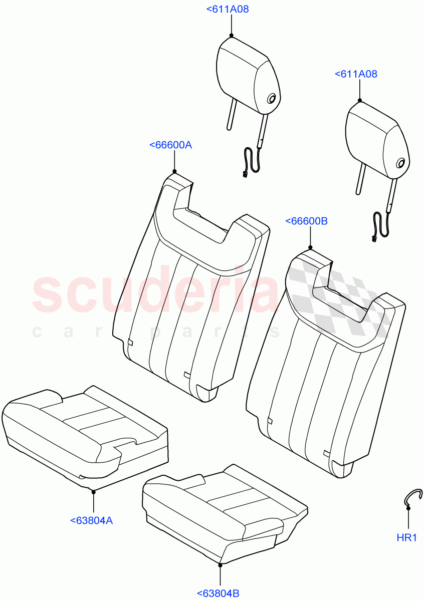 Rear Seat Covers(Semi Aniline Leather Perf,With Third Row Power Folding Seat) of Land Rover Land Rover Range Rover (2022+) [4.4 V8 Turbo Petrol NC10]