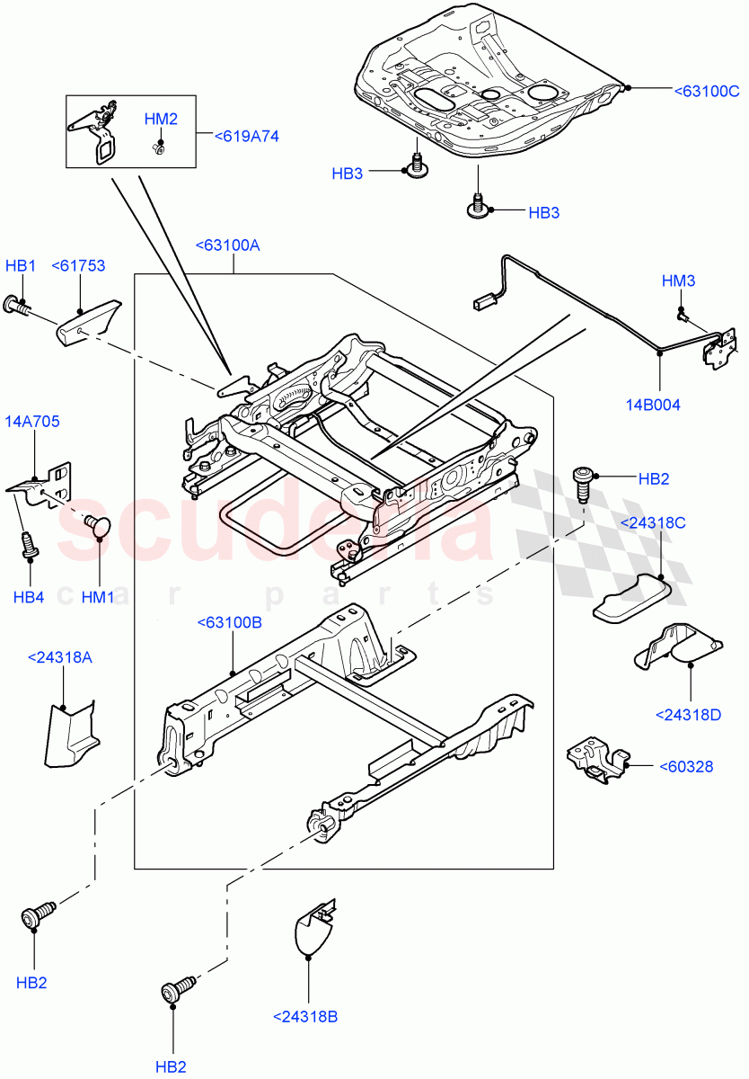 Front Seat Base(Manual Seat)((V)FROMAA000001) of Land Rover Land Rover Discovery 4 (2010-2016) [3.0 DOHC GDI SC V6 Petrol]