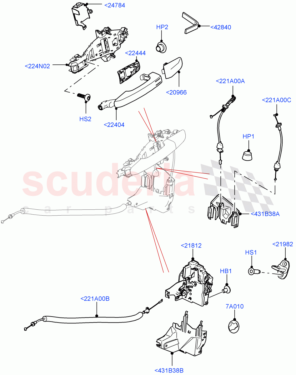 Front Door Lock Controls((V)TON2999999) of Land Rover Land Rover Defender (2020+) [5.0 OHC SGDI SC V8 Petrol]