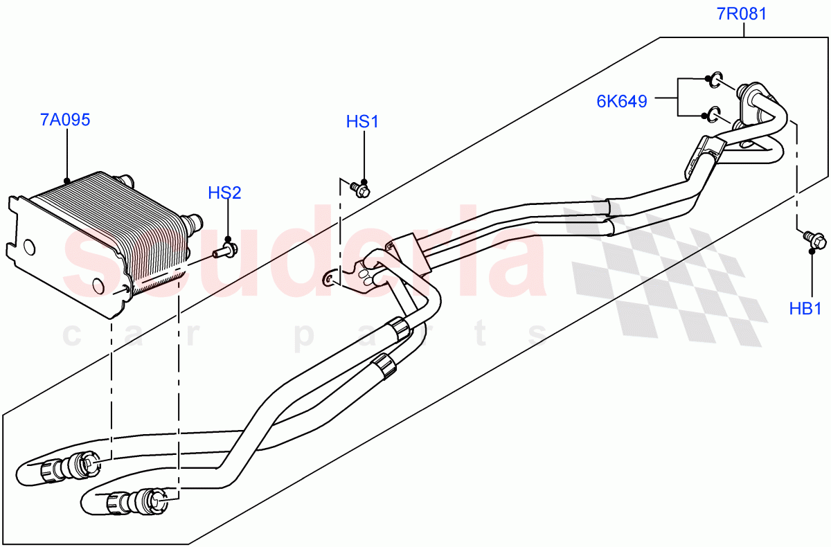 Transmission Cooling Systems(Solihull Plant Build)(3.0L DOHC GDI SC V6 PETROL,8 Speed Auto Trans ZF 8HP45)((V)FROMEA000001) of Land Rover Land Rover Discovery 5 (2017+) [3.0 I6 Turbo Petrol AJ20P6]