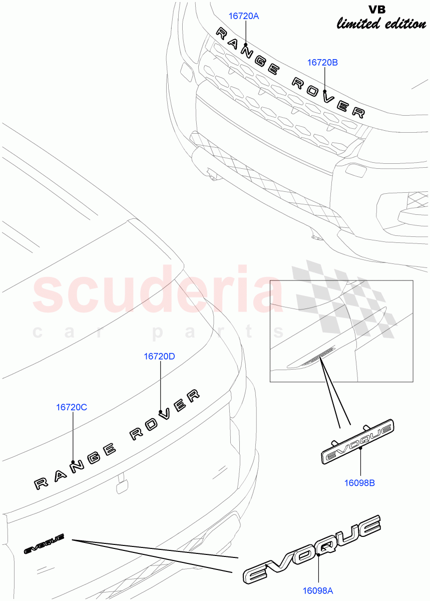 Name Plates(Victoria Beckham Limited Edition,Halewood (UK)) of Land Rover Land Rover Range Rover Evoque (2012-2018) [2.0 Turbo Diesel]