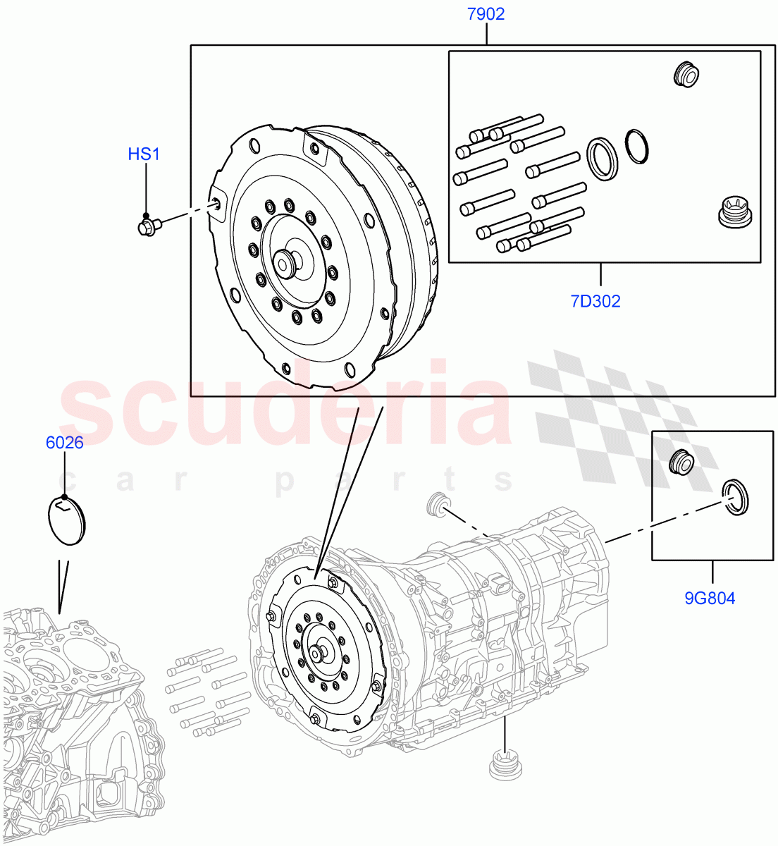 Converter(Solihull Plant Build)(3.0 V6 Diesel,8 Speed Auto Trans ZF 8HP70 4WD)((V)FROMAA000001) of Land Rover Land Rover Range Rover Sport (2014+) [2.0 Turbo Petrol GTDI]