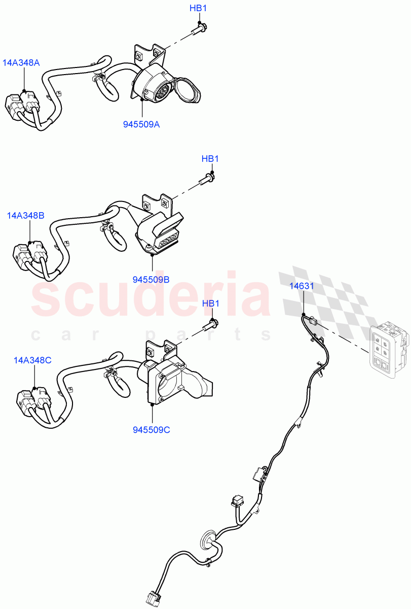 Electrical Wiring - Body And Rear(Towing) of Land Rover Land Rover Range Rover (2012-2021) [2.0 Turbo Petrol GTDI]