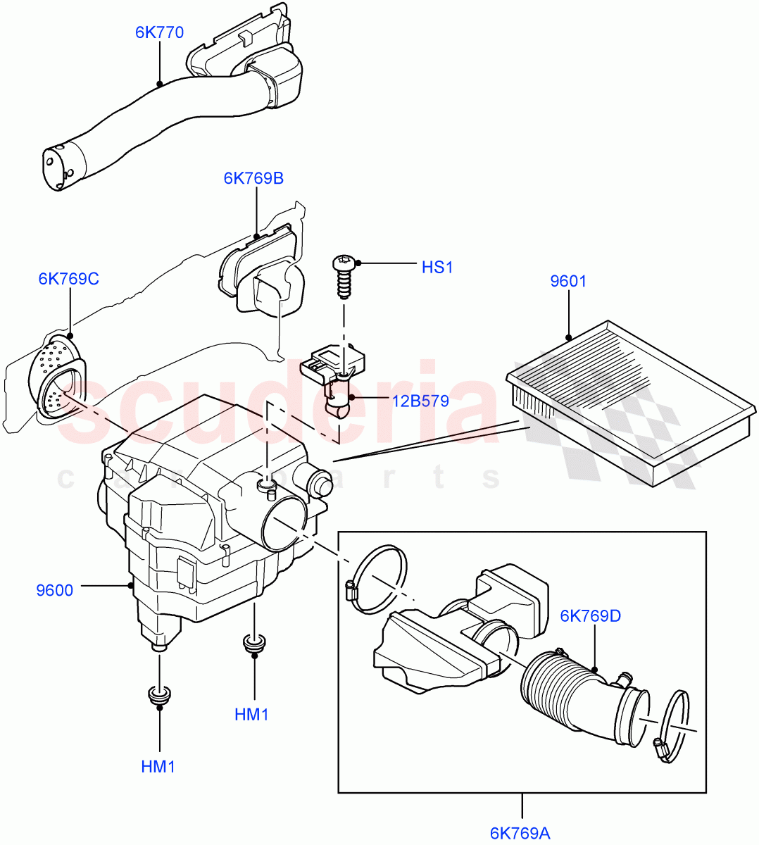 Air Cleaner(AJ Petrol 4.4 V8 EFI (220KW)) of Land Rover Land Rover Range Rover Sport (2005-2009) [4.4 AJ Petrol V8]