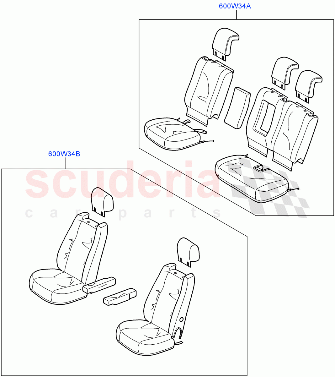 Accessory Front & Rear Seat Covers(Accessory)((V)TO9A999999) of Land Rover Land Rover Range Rover Sport (2005-2009) [2.7 Diesel V6]