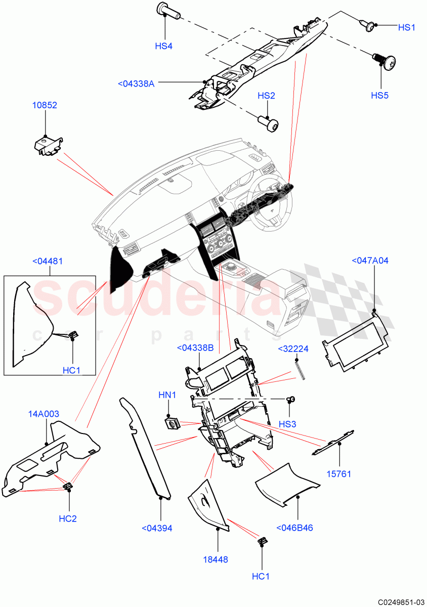 Instrument Panel (Lower, External) (Halewood (UK)) ((V) TOKH999999) of Land Rover Land Rover Discovery Sport (2015+) [2.2 Single Turbo Diesel]