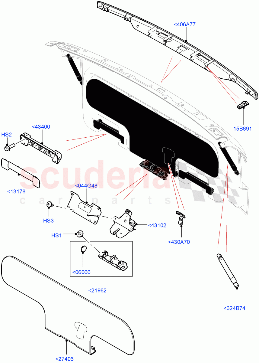 Luggage Compartment Door(2 Door Convertible,Halewood (UK)) of Land Rover Land Rover Range Rover Evoque (2012-2018) [2.0 Turbo Diesel]