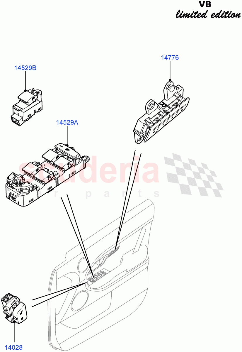 Switches(Door)(Victoria Beckham Limited Edition,Halewood (UK)) of Land Rover Land Rover Range Rover Evoque (2012-2018) [2.0 Turbo Diesel]