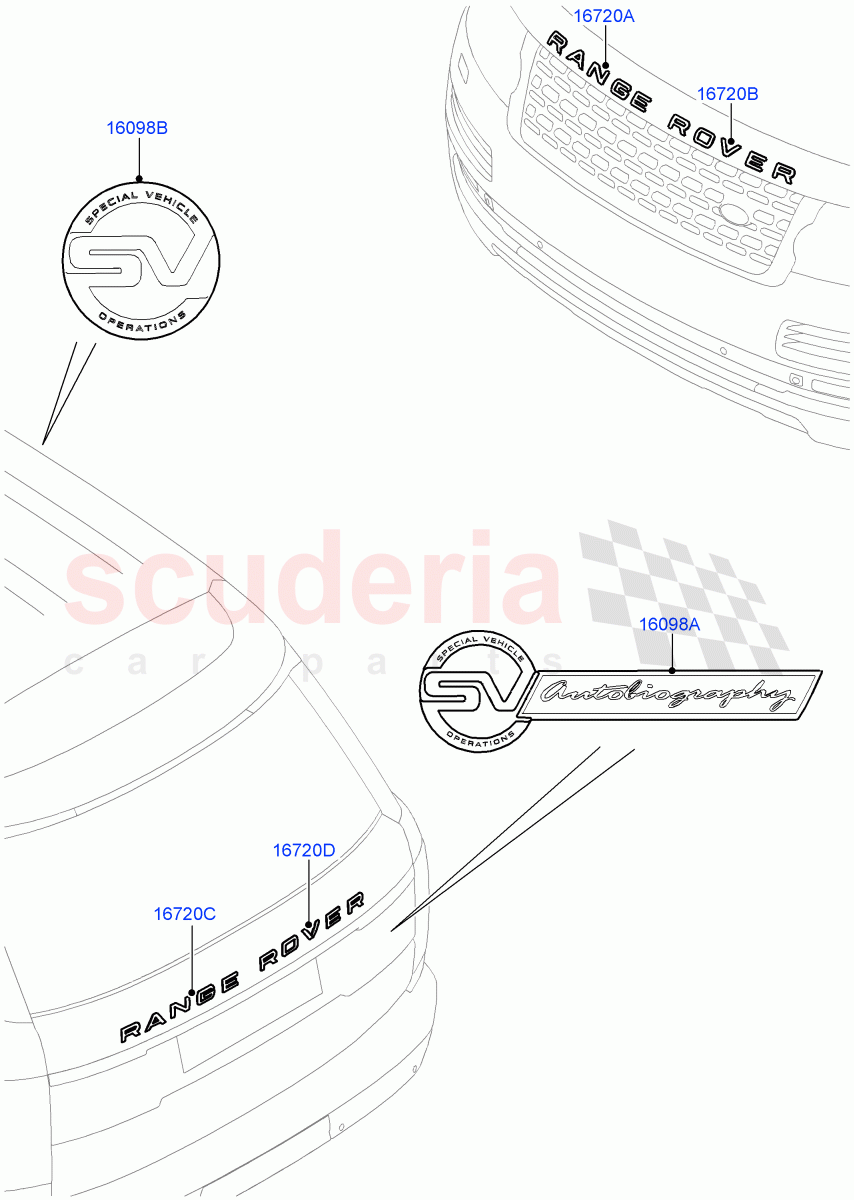 Name Plates(Autobiography Black / SV Autobiography)(Limited Package,Less Version Package)((V)FROMGA000001) of Land Rover Land Rover Range Rover (2012-2021) [3.0 Diesel 24V DOHC TC]