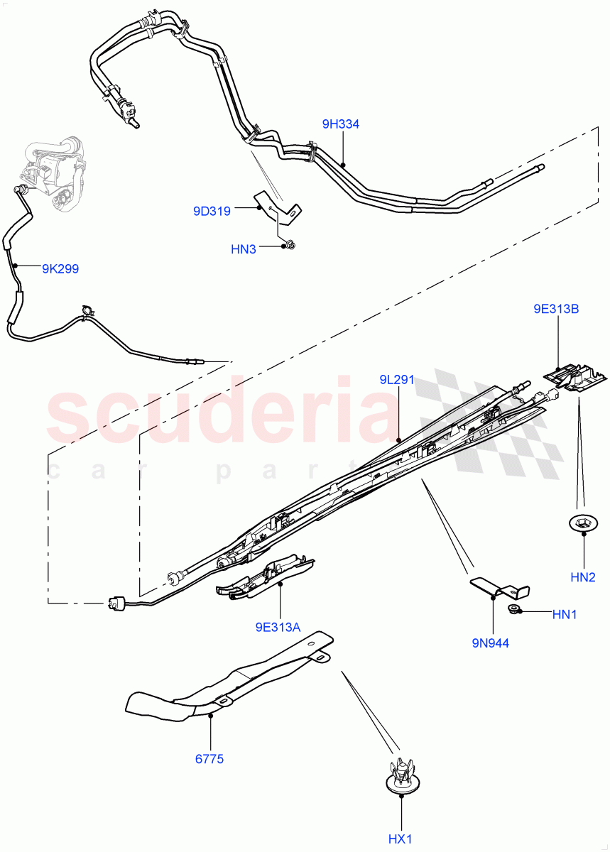 Fuel Lines (2.0L I4 DSL MID DOHC AJ200, Itatiaia (Brazil), 2.0L I4 DSL HIGH DOHC AJ200) ((V) FROMGT000001) of Land Rover Land Rover Discovery Sport (2015+) [2.0 Turbo Diesel]